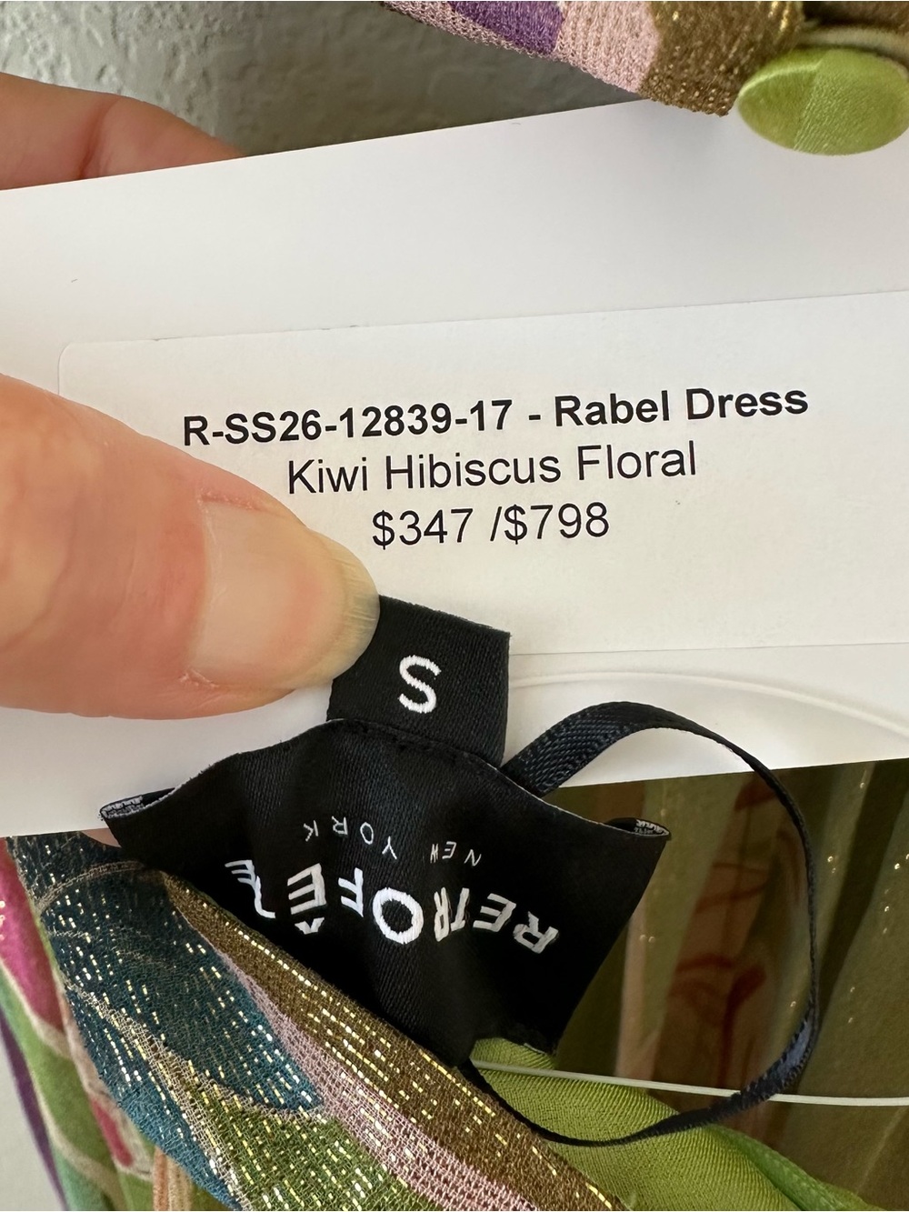 RETROFETE Rabel Hibiscus Kiwi Floral Maxi Cut Out Dress SZ S NWT - Picture 6 of 8
